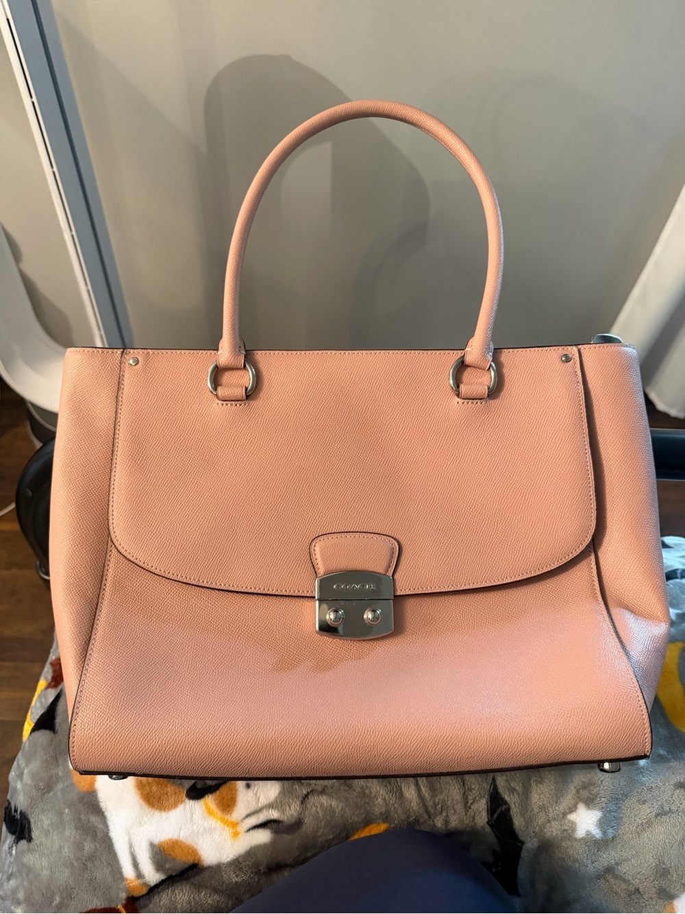 Coach Pink Leather Tote Satchel